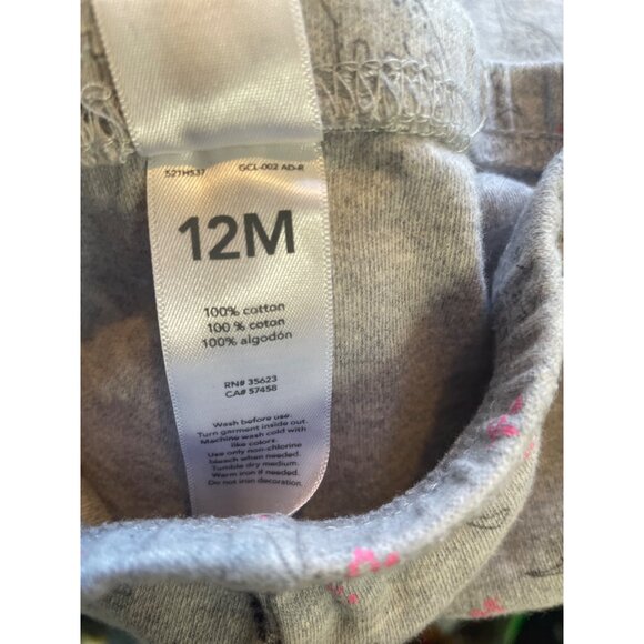 Just‎ One You By Carters Baby Girls 12M Gray Printed Leggings - Picture 4 of 6